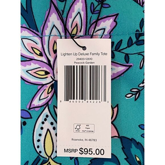 Vera Bradley Lighten Up Deluxe Family Tote - Peacock Garden - Picture 3 of 7